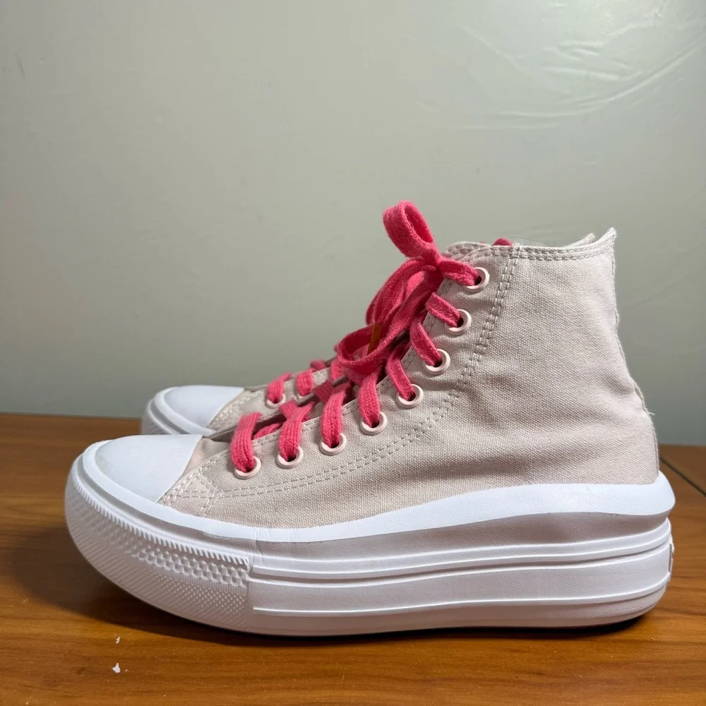 Converse Chuck Taylor All Star Move High 'Barely Rose' Light‎ Pink Sneaker High - Picture 2 of 8